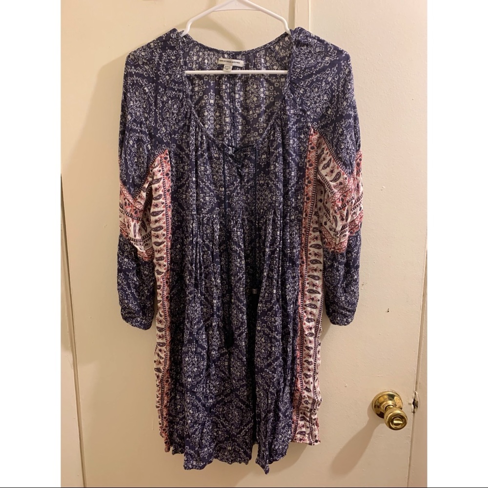 small blue paisley American Eagle dress